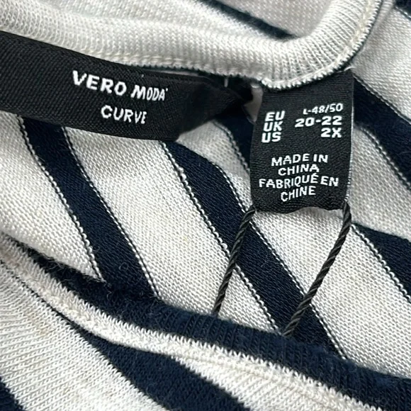 VERA MODA CURVE Cholly Jersey stripped dress NWT Plus size 2X - Picture 4 of 7